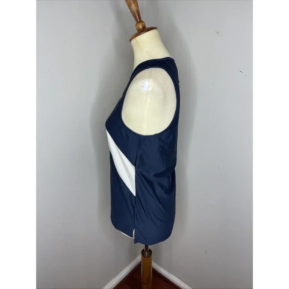 Womens Tracksmith Van Cortlandt Singlet Navy Ivory Tank Medium M - Picture 3 of 10